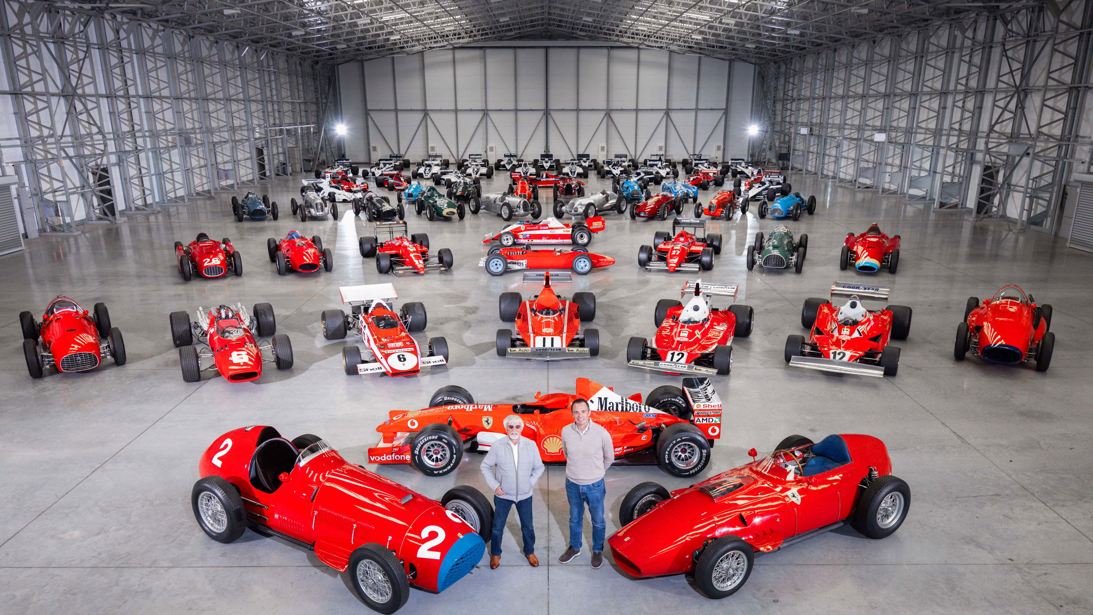 Bernie Ecclestone and Tom Hartley Jnr, along with Ecclestone's collection